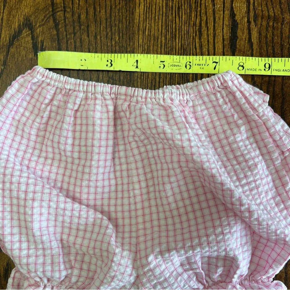 Starting Out Gingham Seersucker Ruffle Top Bloomers Toddler Size 18 Month Pink